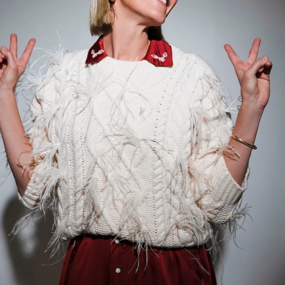 Tuckernuck Sweaters - Tuckernuck cream talulah feather sweater retails 190. +++